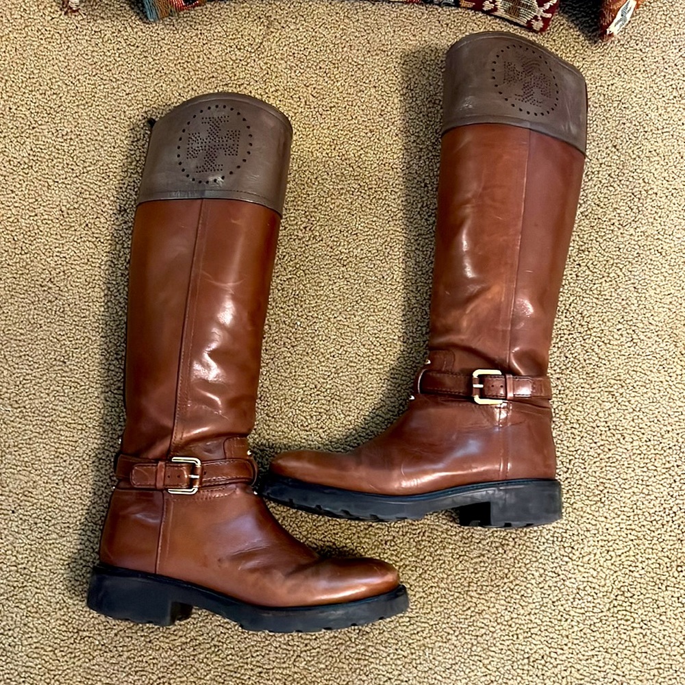 Lug Sole Tory Burch knee high boot